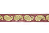 Metallic Gold Paisley Chiffon Ribbon 1in
