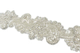Beaded Rhinestone Applique Curvy Clear