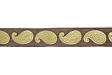 Metallic Gold Paisley Chiffon Ribbon 1in