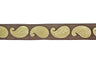 Metallic Gold Paisley Chiffon Ribbon 1in