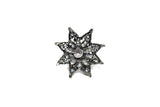 Rhinestone Floral Star Piece 2.5"