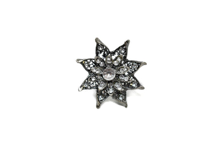 Rhinestone Floral Star Piece 2.5"