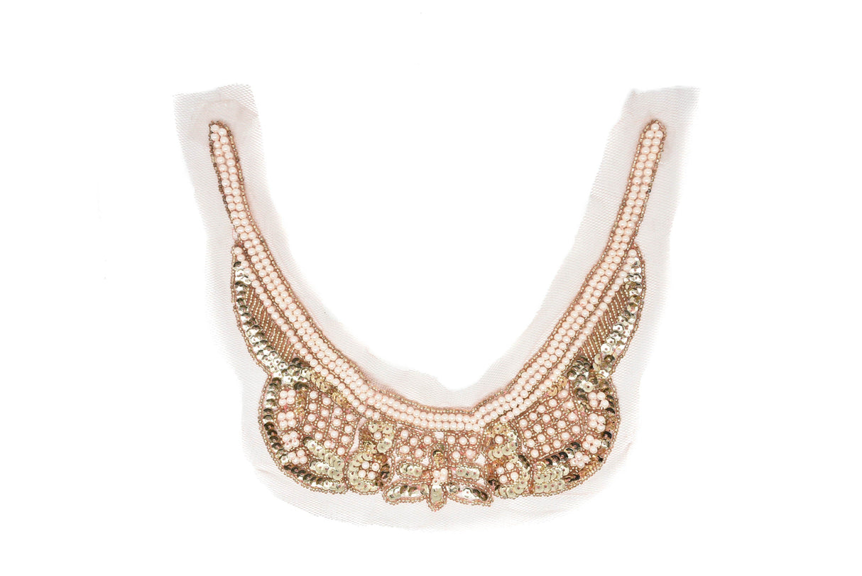 Pearl Beaded Applique Neck Piece