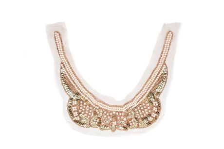 Pearl Beaded Applique Neck Piece