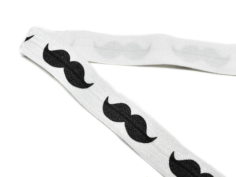 Fold-Over Elastic Mustache Print 0.63"