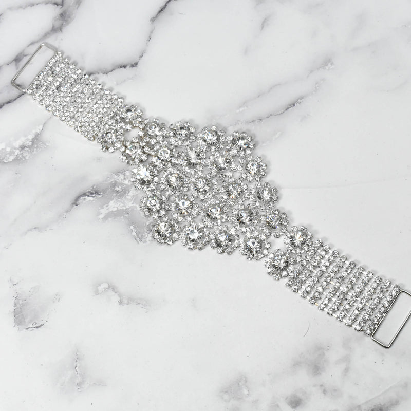 Floral Rhinestone Buckle Connector