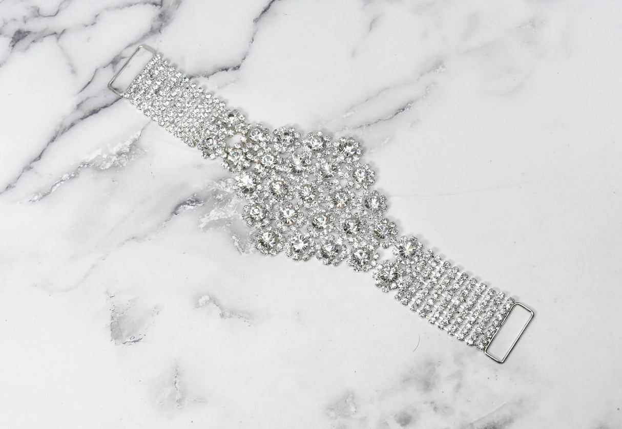 Floral Rhinestone Buckle Connector