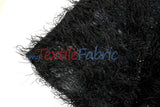 Black Shaggy Brocade Metallic Eyelash Lame Fabric - Black Shaggy, Metallic Eyelash, 56/57" Width (1 Yard)
