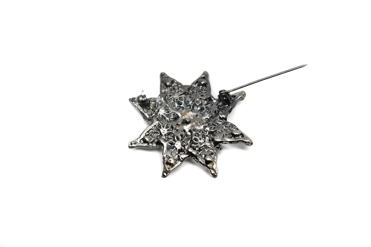 Rhinestone Floral Star Piece 2.5"