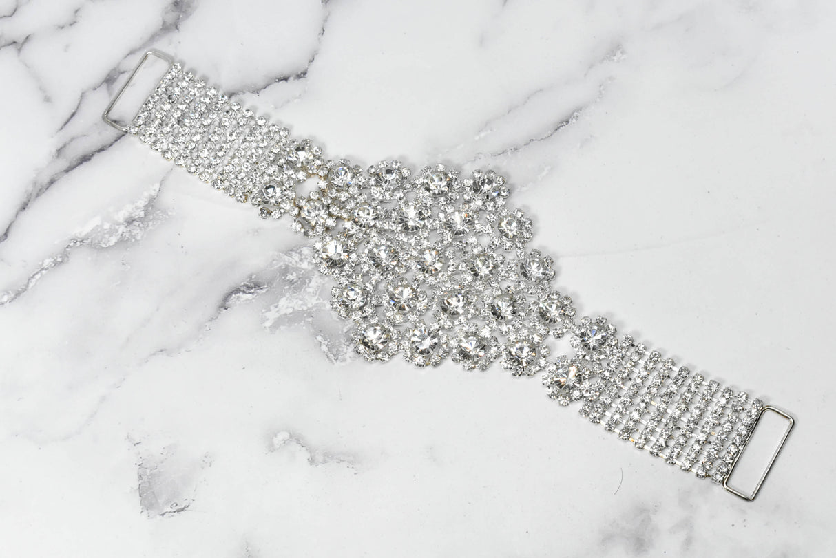 Floral Rhinestone Buckle Connector
