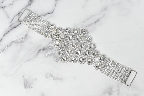 Floral Rhinestone Buckle Connector