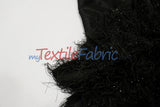Black Shaggy Brocade Metallic Eyelash Lame Fabric - Black Shaggy, Metallic Eyelash, 56/57" Width (1 Yard)