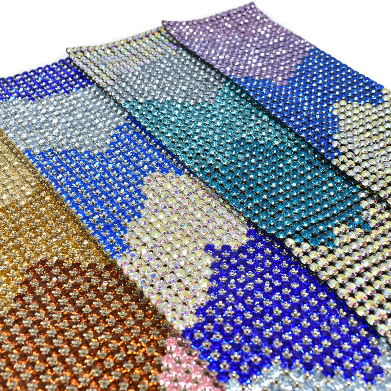 Rhinestone Applique Tri-Color 16 x 3.13