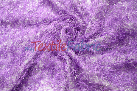 Lavender Shaggy Brocade Metallic Eyelash Lame Fabric - Lavender Shaggy Brocade, Metallic Eyelash, 57" Wide (1 Yard)