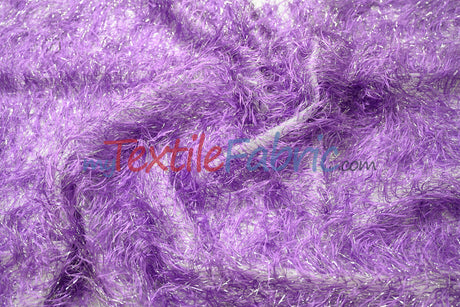 Lavender Shaggy Brocade Metallic Eyelash Lame Fabric - Lavender Shaggy Brocade, Metallic Eyelash, 57" Wide (1 Yard)