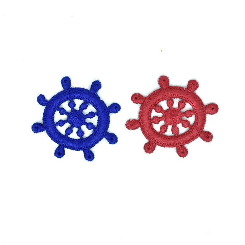 Embroidered Ship Helm Iron-On Patch