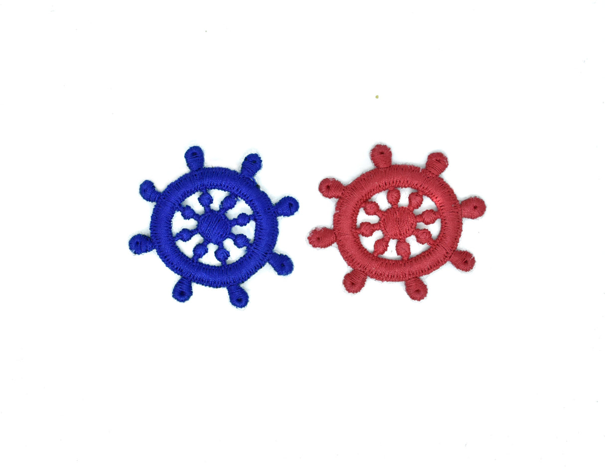 Embroidered Ship Helm Iron-On Patch