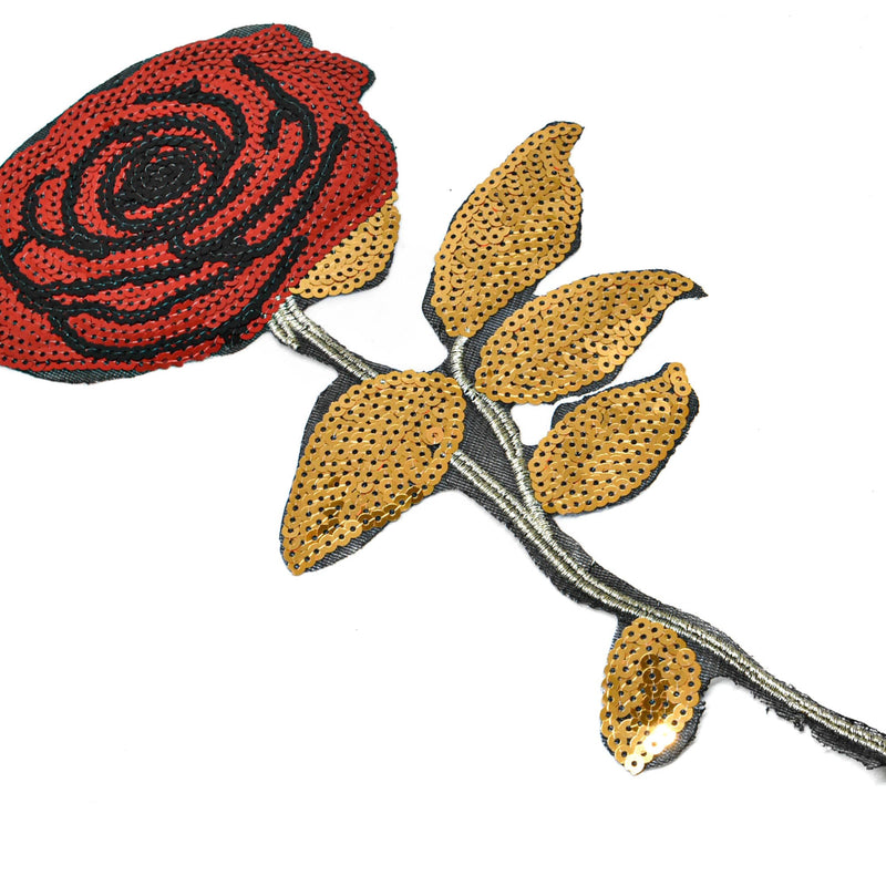 Sequins Flower Rose Patch 11 x 4.50