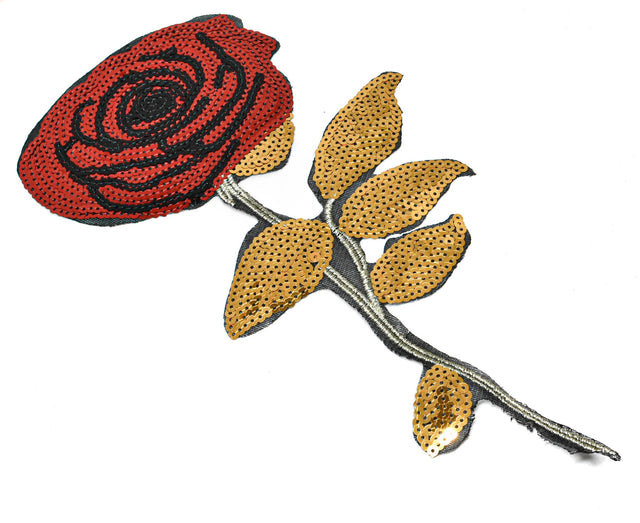 Sequins Flower Rose Patch 11 x 4.50