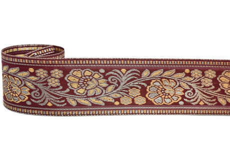 Floral Jacquard Ribbon 2.25" Indian Style Trim