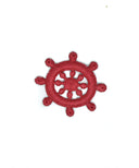 Embroidered Ship Helm Iron-On Patch