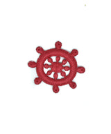 Embroidered Ship Helm Iron-On Patch
