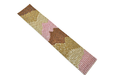 Rhinestone Applique Tri-Color 16 x 3.13