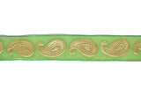 Metallic Gold Paisley Chiffon Ribbon 1in