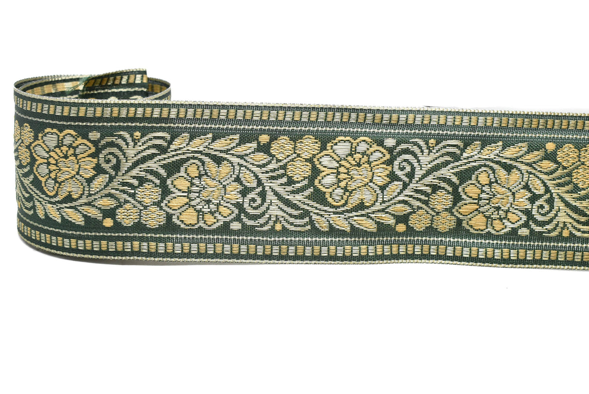 Floral Jacquard Ribbon 2.25" Indian Style Trim