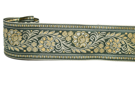 Floral Jacquard Ribbon 2.25" Indian Style Trim