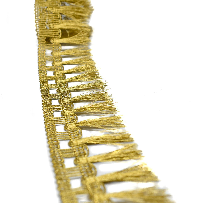 Fringe Trim Metallic Gold 1.75"