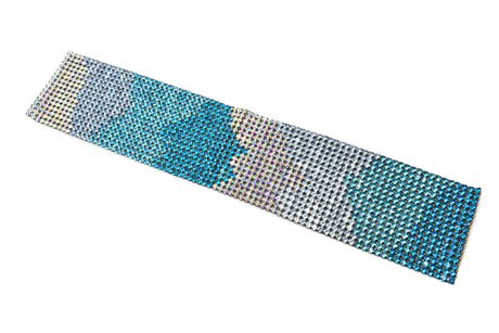 Rhinestone Applique Tri-Color 16 x 3.13