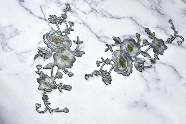 Embroidered Flower Applique Iron-On Patch