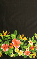 Poly-Cotton Hibiscus Birds of Paradise Plumeria Fabric
