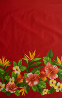 Poly-Cotton Hibiscus Birds of Paradise Plumeria Fabric