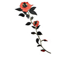 Embroidered Flower Applique Red Rose