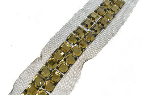 Rhinestone Trim with Net Lace 2.75"