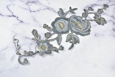 Embroidered Flower Applique Iron-On Patch