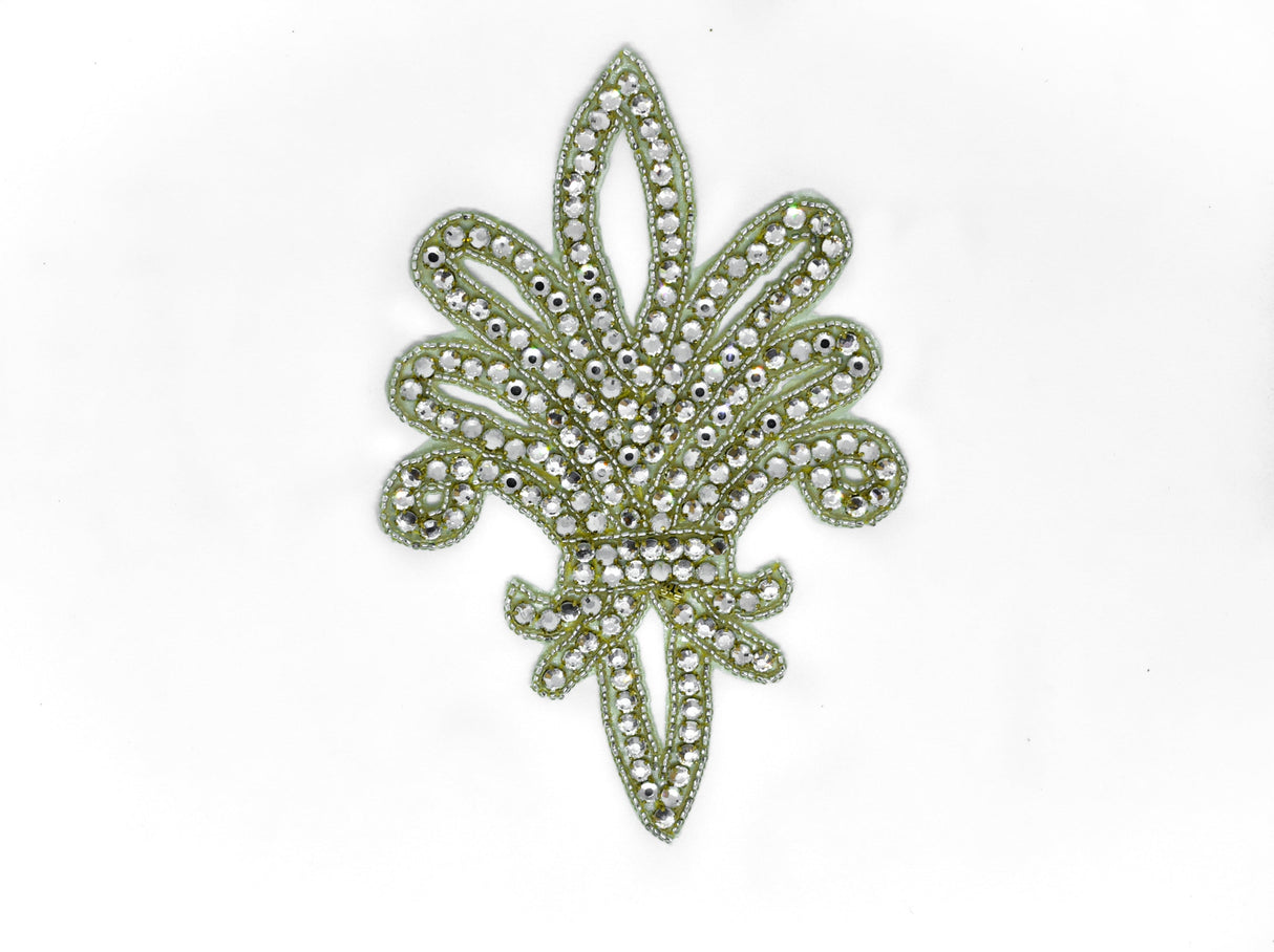 Rhinestone Fleur-de-Lis Iron-On Patch