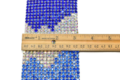 Rhinestone Applique Tri-Color 16 x 3.13