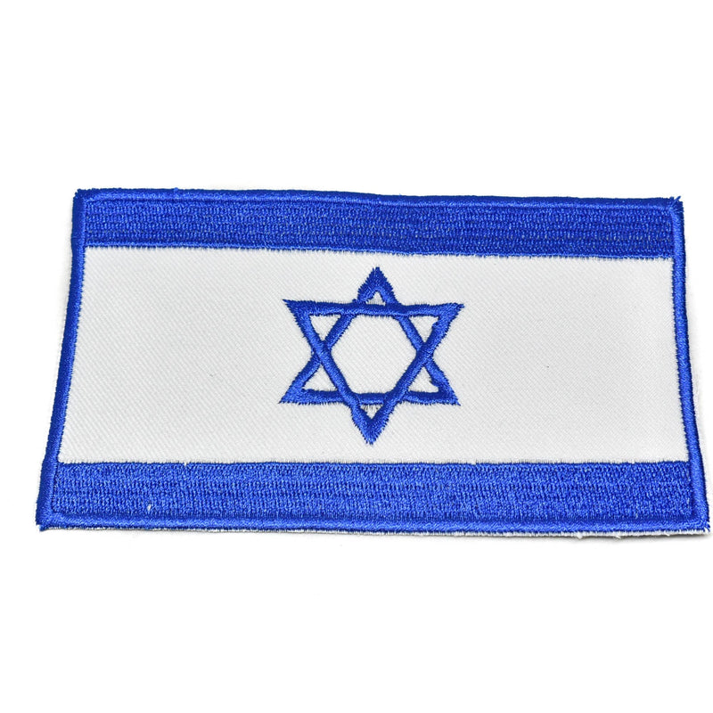 Embroidered Israel Flag Iron-On Patch 5x3