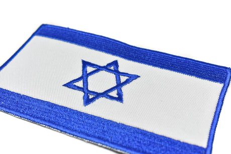 Embroidered Israel Flag Iron-On Patch 5x3