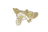 Beaded Flower Applique Champagne 5 x 3.5