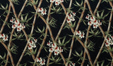 Bamboo Branches With Flowers And Leaves Cotton Fabric - Floral Bamboo Branches, 56-58" Width (1 Yard)