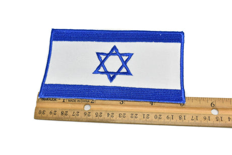 Embroidered Israel Flag Iron-On Patch 5x3