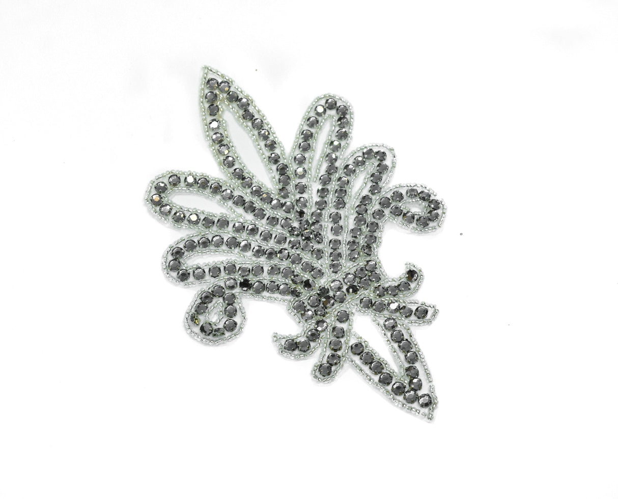 Rhinestone Fleur-de-Lis Iron-On Patch