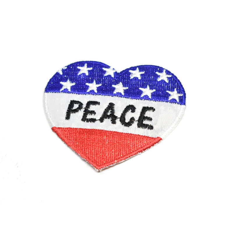 Embroidered Patch Heart-Shaped Patriotic Peace
