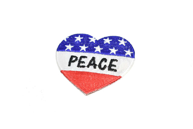 Embroidered Patch Heart-Shaped Patriotic Peace