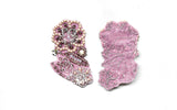 Beaded Pearl Floral Applique Pink 2.25 x 1.25