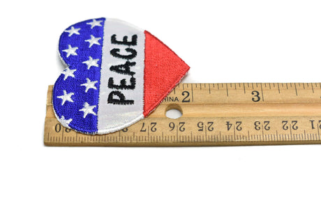 Embroidered Patch Heart-Shaped Patriotic Peace